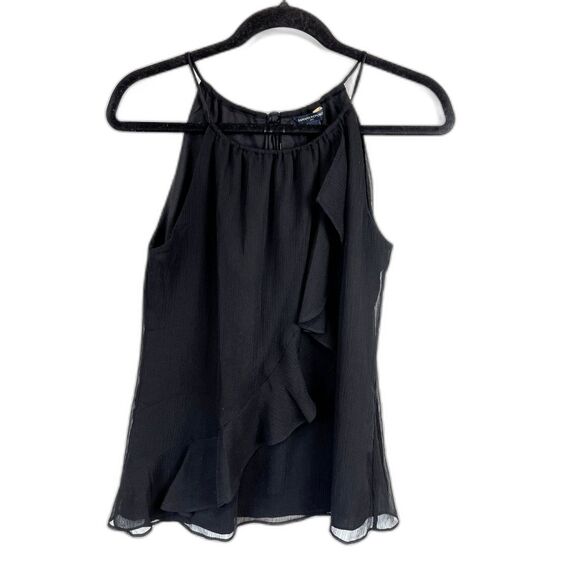 Banana Republic Black Ruffle Halter Top - Size S - Picture 1 of 4